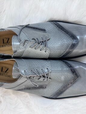liberty Metallic Silver Wingtip Lace-Up Oxfords